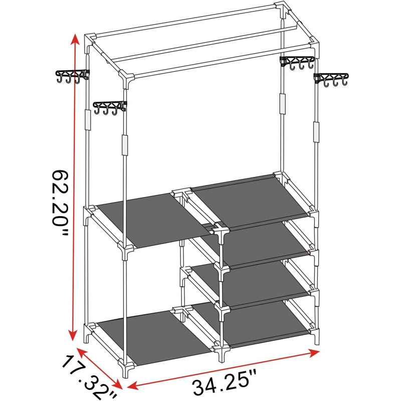 Hysell 87cm Clothing Rack