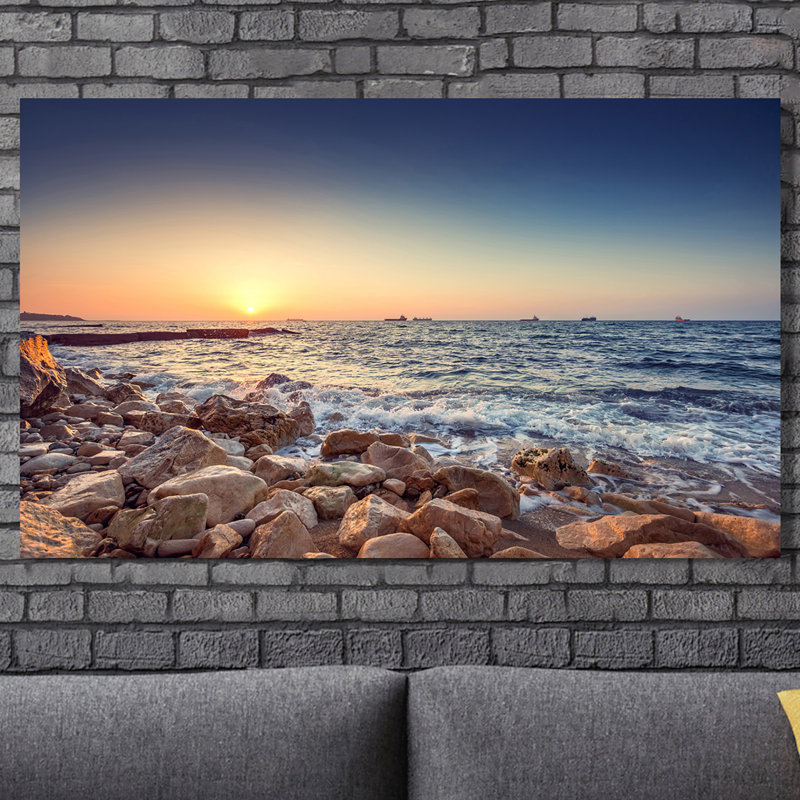 « pierres beach », reproduction de photo sur toile tendue, H 36 po x l 60 po x P 1,5 po