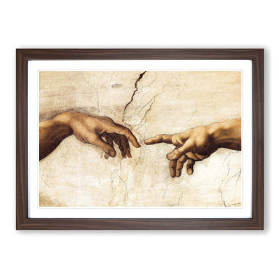 Creation of Adam Hands by - Framed Print