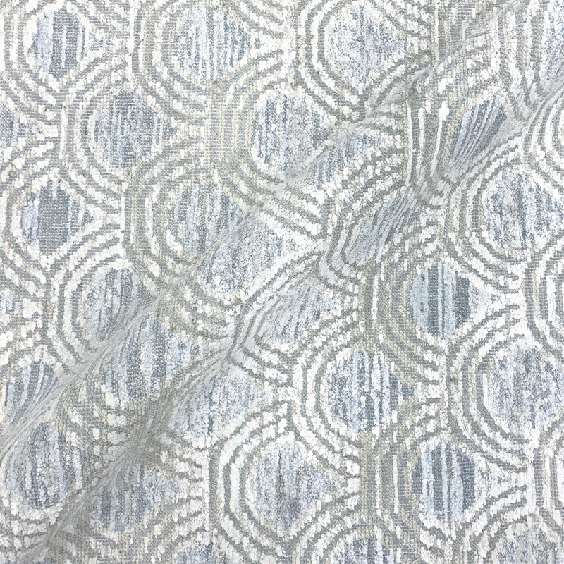 Geometric Area Rug in Blue/Ivory/Gray, Rectangle 8' x 10'