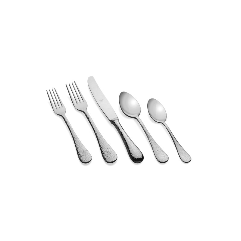 Epoque Flatware Set with H/H Knives - 5 Pieces - Stainless Steel, Silver