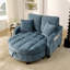 Canapé deux places, méridienne double, avec accoudoirs et dossiers irréguliers, repose-pieds avec espace de rangement, deux petits coussins décoratifs-1952858697