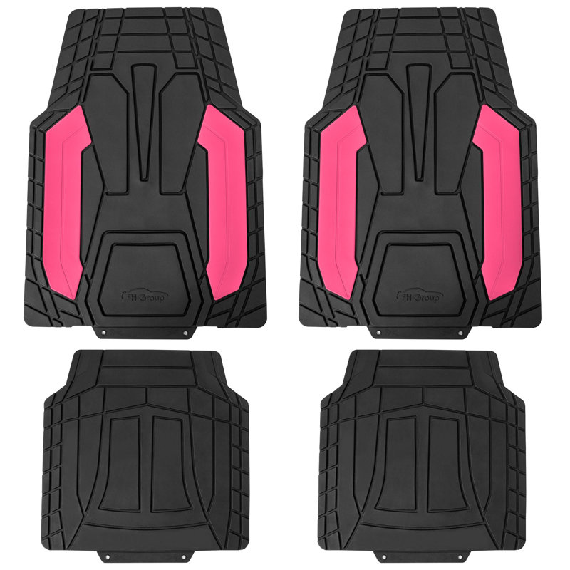 Rubber Floor Mats Full Set, Pink