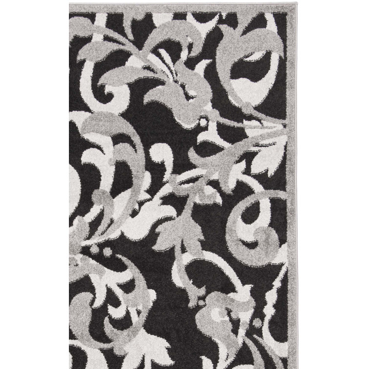 Ammundsen Floral Anthracite/Light Grey Area Rug