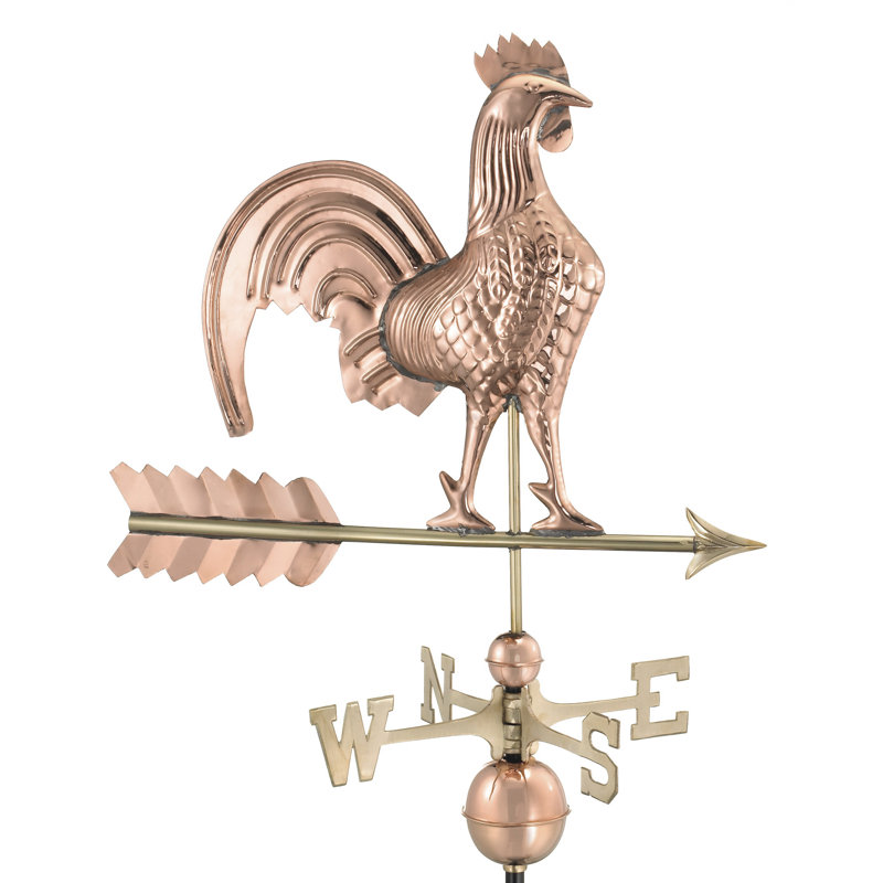 Girouette coq, Poli, H 40 po x l 18 po x P 25 po