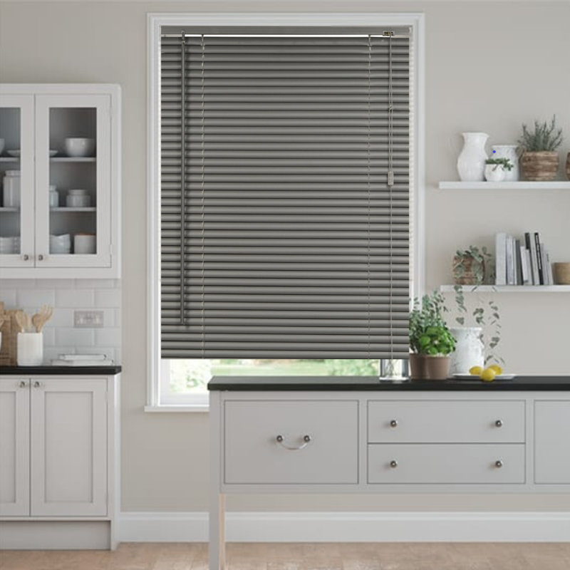 Embossed PVC Venetian Blind, Grey, 150 cm L x 45 cm W