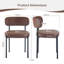 Tufted Faux Leather Waffle Upholstered Armless Dining Chair Round Seat-958658394