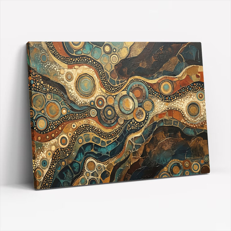 Ensemble de 1 tableau sur toile à motif abstrait, 36"H x 48"W, Wrapped Canvas