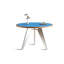 Table de salle à manger bleue ronde en bois massif et manufacturé-700076402
