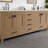 Aberdeen 84 in. Oak Double Sink Bath Vanity with Carrara Quartz Top and Undermount Porcelain Sinks-101787646-137316251