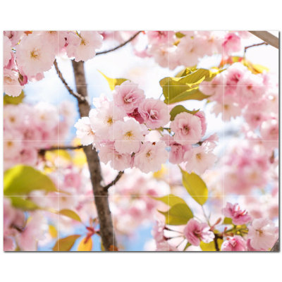 Spring Photo 4.25'' x 4.25'' Satin Ceramic Decorative Mural