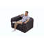 Ensemble de canapé moderne, canapé modulaire rembourré en similicuir 3 places avec conception touffetée à la main pure, 4 coussins, combinaison multiple pour le salon
