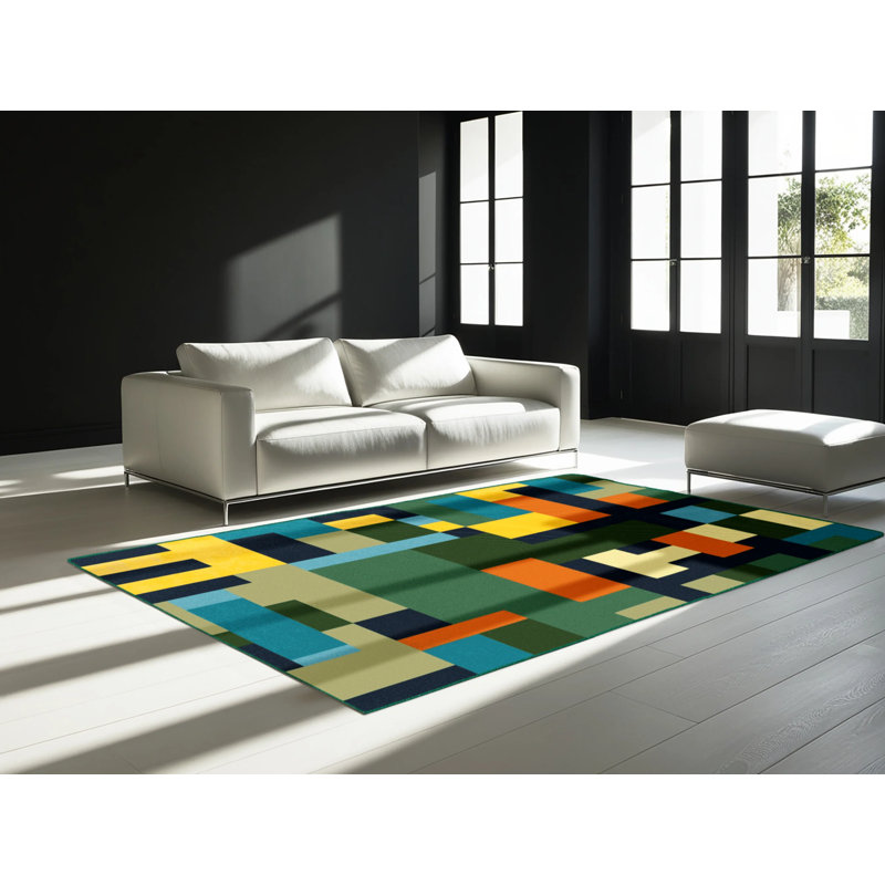 Pixelized Peaks Rug, Rectangle 5' x 8'