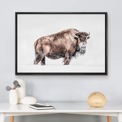 Cow " Brown Bison In Snowy "
