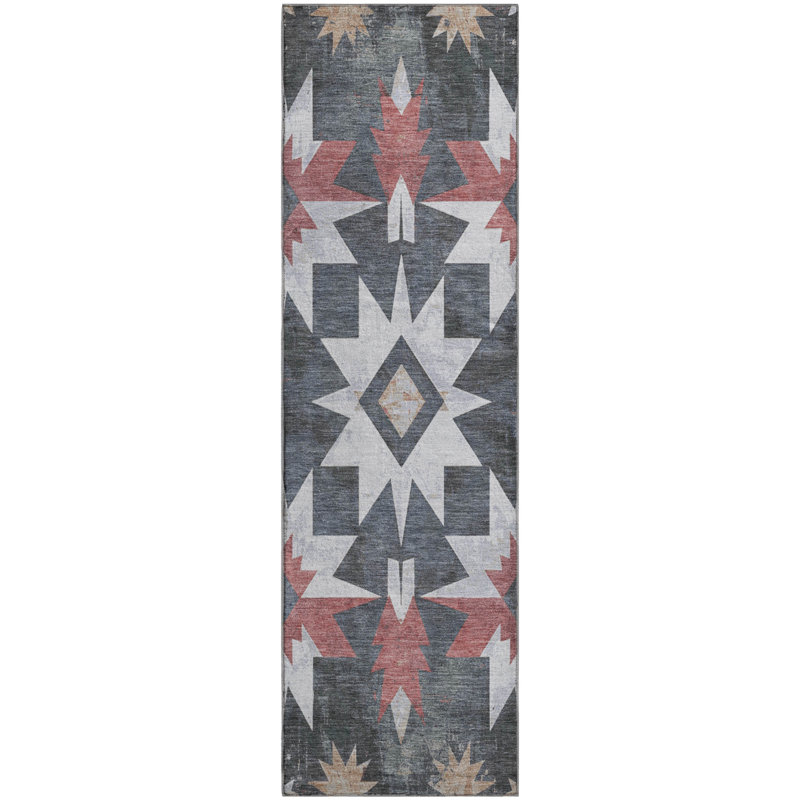 Premium Machine Washable Farolt AMF1893 Aztec Rug, Runner 2'3" x 7'6"