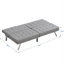 Lit futon gris, avec structure en bois et pied en acier inoxydable multifonctionnel, et pratique