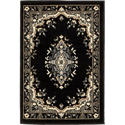 Tapis oriental noir Balthrop