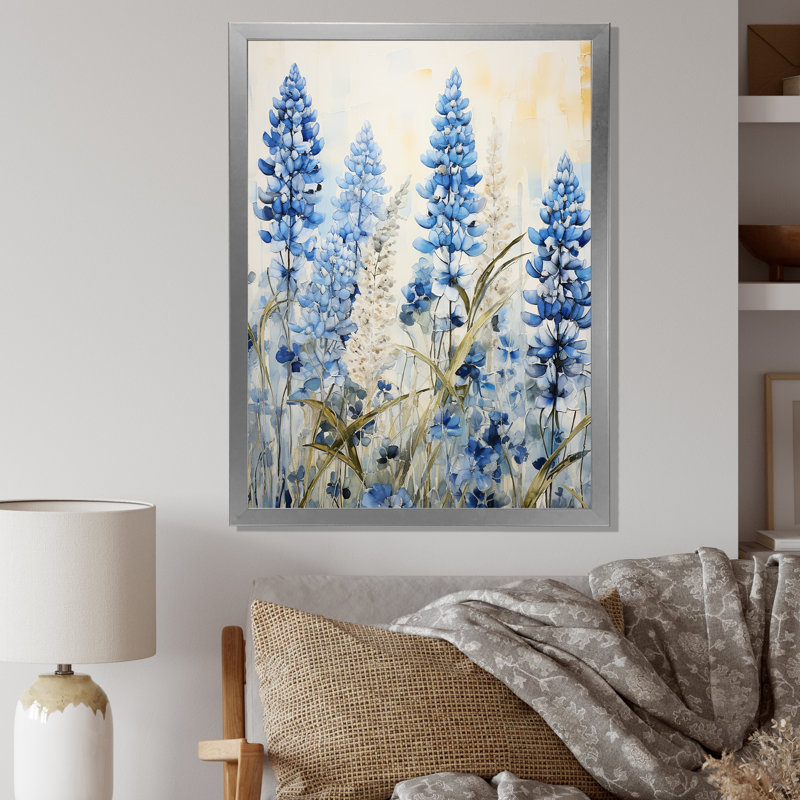 Blue Bonnets Tranquility, reproduction d'art sur toile, Argent, H 32 po x l 24 po x P 1 po