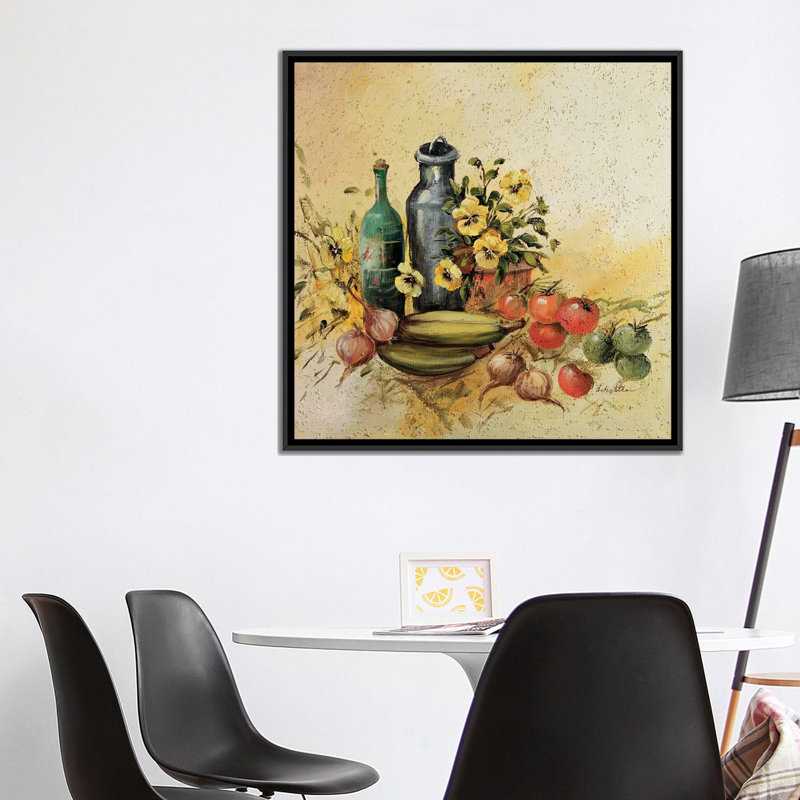 «Mediterranean Comp. «I», reproduction sur toile, H 18 po x l 18 po x P 1,5 po, Toile encadrée noire, Pas de tapis