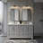 Freestanding vanity with two sinks