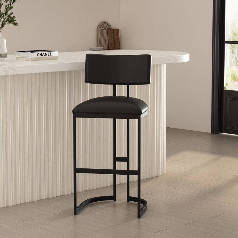 Tabouret de bar Juno, Noir, Tabouret de bar (siège d'une hauteur de 30 po)