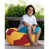 100 % polyester jaune / rouge est en rupture de stock