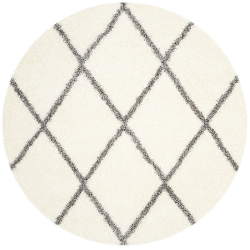 Amhold Shag Performance Geometric Rug, Round 6'7"