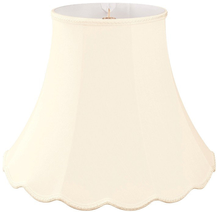 Abat-jour cloche en soie / shantung (araignée), Coquille d'oeuf, H 10,25 po x l 12 po x P 12 po