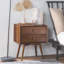 Table de chevet en bois massif Mid-Century