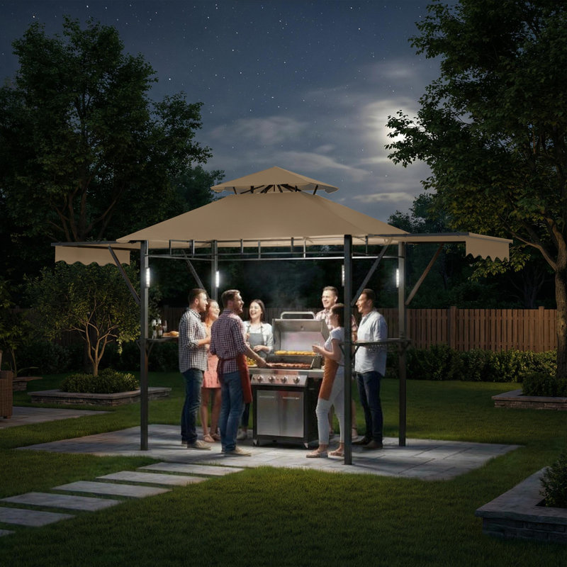 Abri à auvent durable pour patio extérieur, Brun pâle