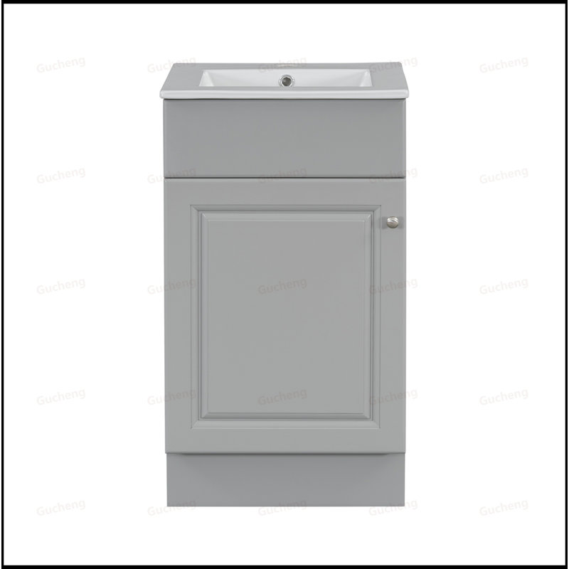 18"Bathroom Vanity With Sink And Adjustable Shelf, Gray