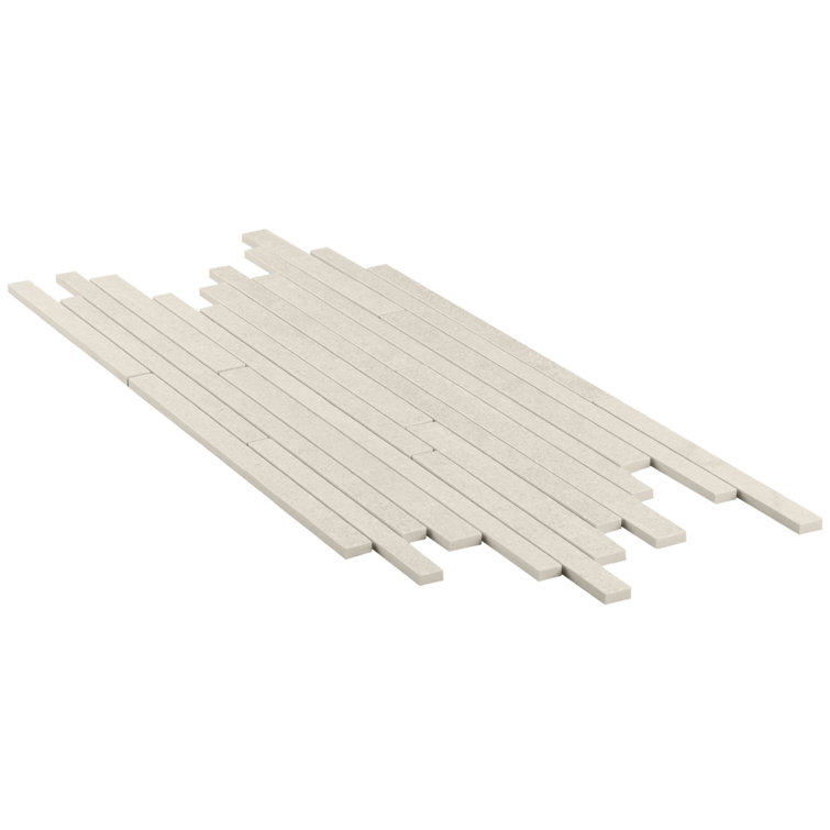 Dominion Thin Strip 11.81 in x 23.62 in Matte Limestone Look Porcelain Floor and Wall Mosaic Tile