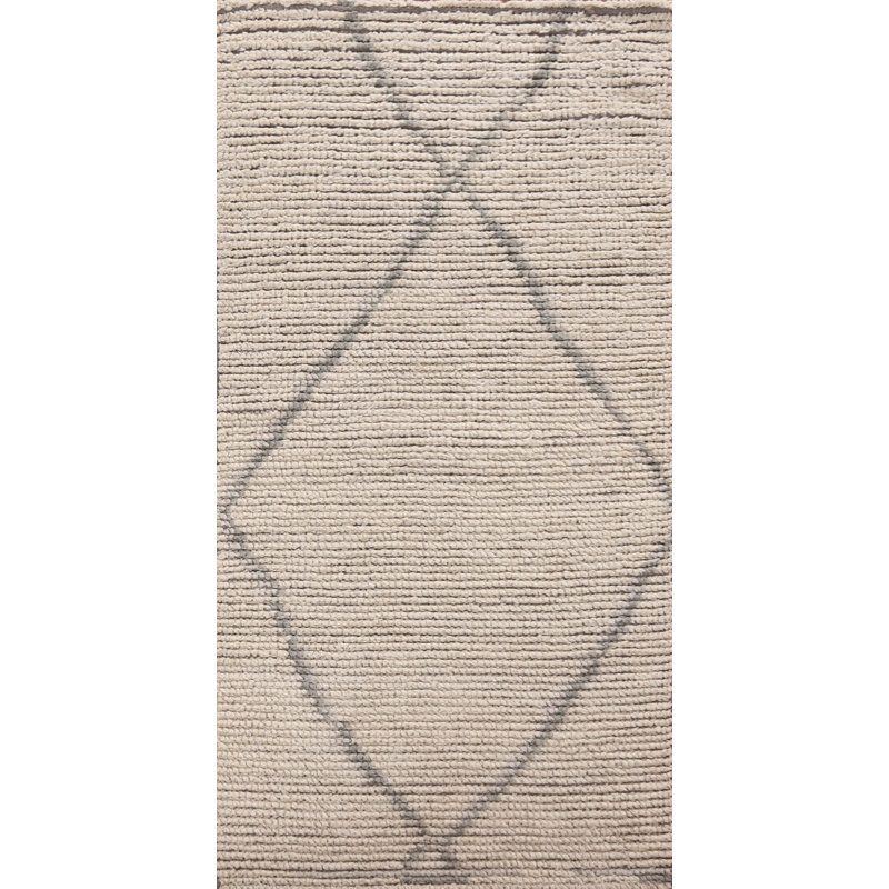One-of-a-Kind 2'10" X 5'11" New Age Wool Area Rug in Grey