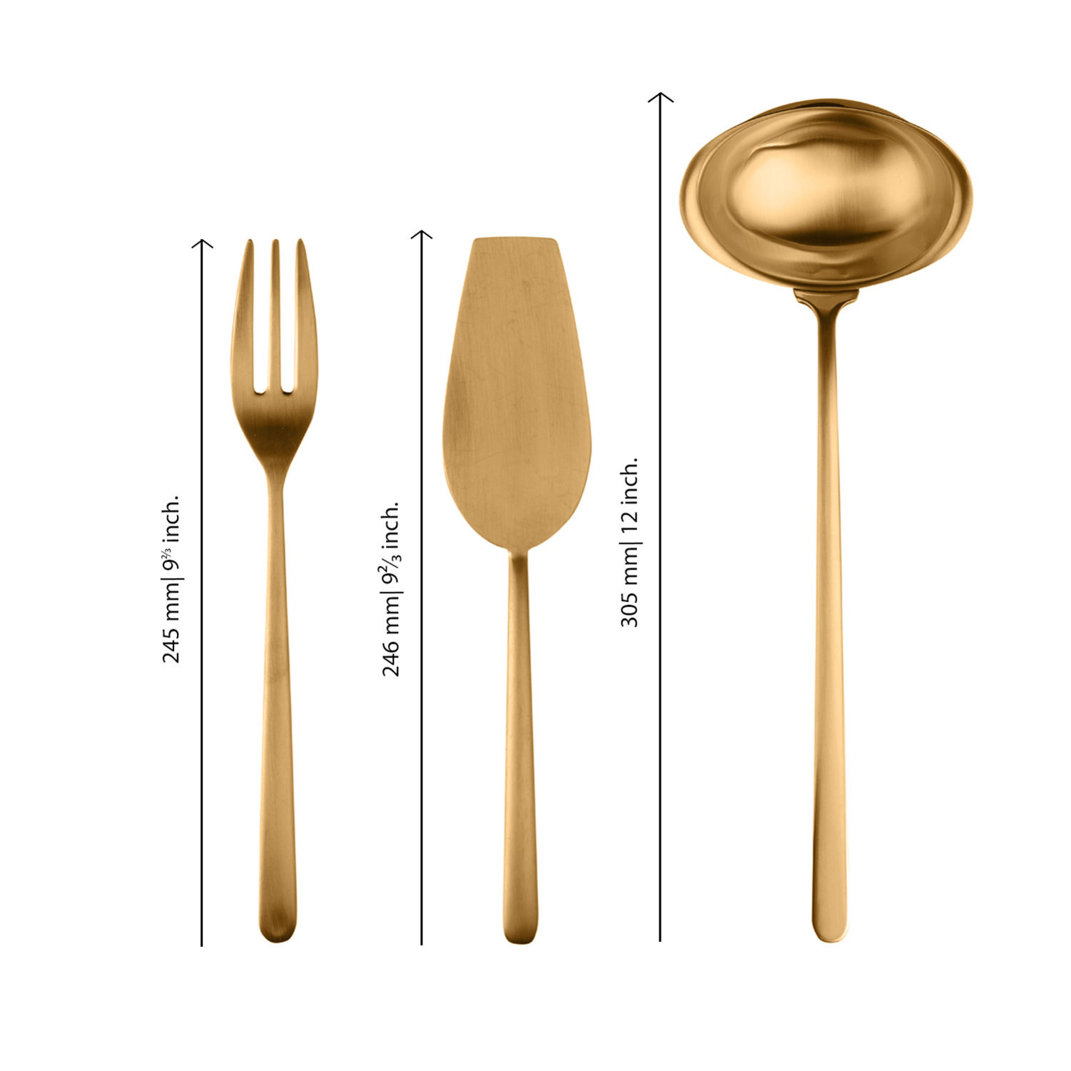 Linea 7 Piece Stainless Steel Hostess Set, Ice Gold
