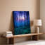 Toile, "Mystical Forest Scene At Twilight" mettant en vedette des arbres imposants avec art mural, Troncs élancés et feuillage dense-1482020079