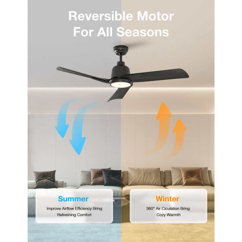 52" (3-Blade) Ceiling Fans with LED Lights and Remote Control