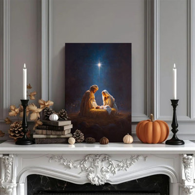 1 pièce encadrée Lazo peinture maison de pain d'épice de Noël, forêt enneigée, impression de style peinture à l'huile impressionniste, affiche murale rétro, cadeau parfait pour une œuvre d'art moderne pour le salon de la chambre à coucher