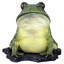 Grande statue de jardin grenouille barrée verte
