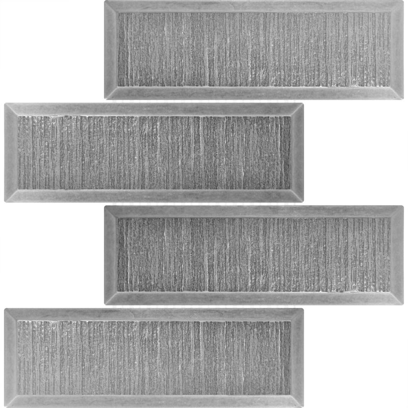 x Metal Decorative Accent Tile, Pewter