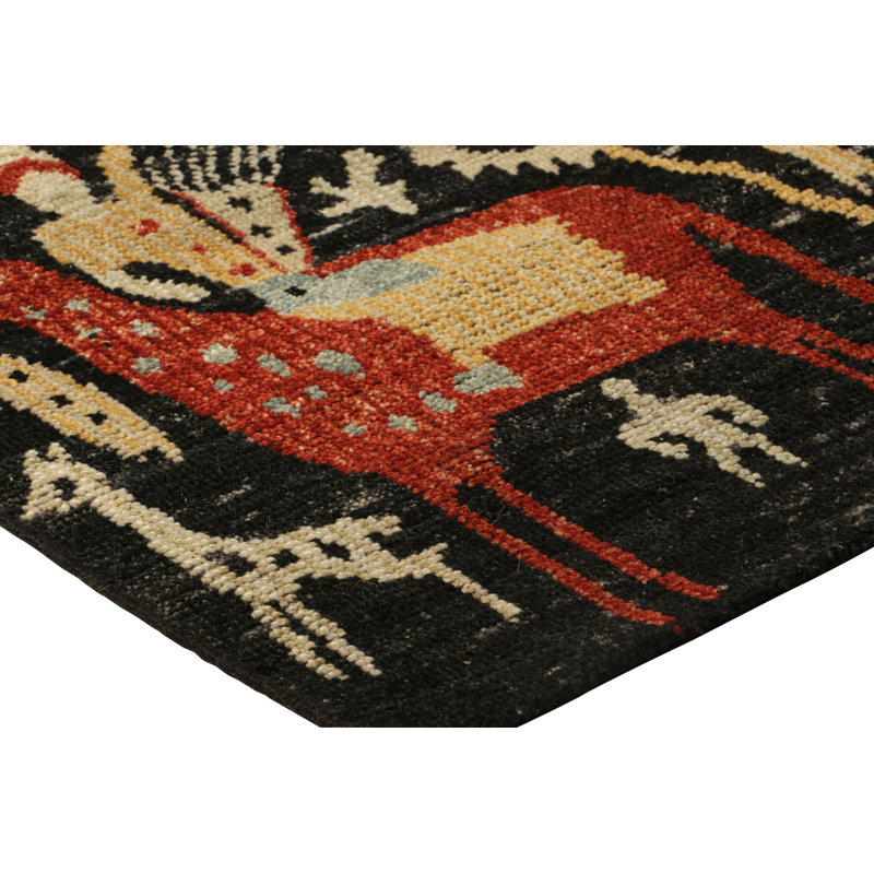 Burano Hand Knotted Wool Animal Print Area Rug, Rectangle 10' x 14'