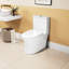 Toilette allongée, céramique, 1,1 / 1,6, hauteur confortable, blanc, et siège à fermeture ferme T039wt