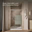 Elate Tall Sliding Shower Door, 75-1/2-In H X 50-1/4 - 53-5/8-In W, With Heavy 5/16-In Thick Crystal Clear Glass With Privacy Band-1187576655