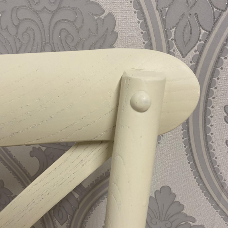 Arnulfo Cross Back Dining Chair, Hand-Finished Distressed Design, Stylish and Comfortable Seating for Any Room, Cream, 4