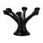 Métal, P 13 po, mains tenant un chandelier, noir