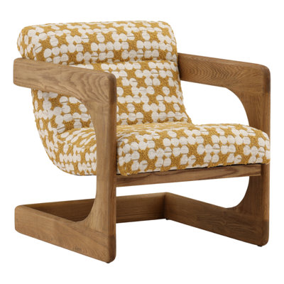 Bridges Polyester and Ash Wood Occasional Chair, Cream