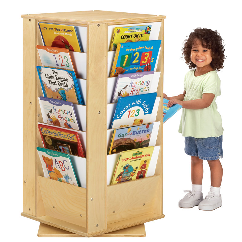 Jonti-Craft® Revolving Large Literacy Tower, 38.5"H x 19.5"W x 19.5"D