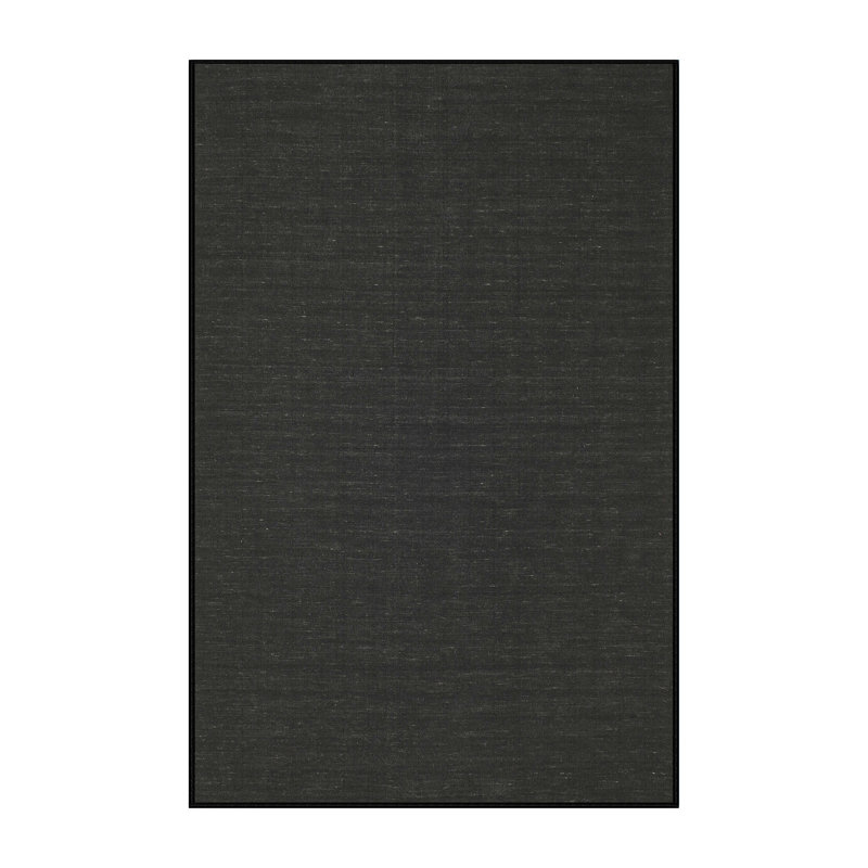 Tapis de zone noire contemporaine, Rectangle 5 pi x 7 pi