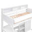 Lit mezzanine simple en bois avec plusieurs tablettes de rangement et garde-robe, blanc