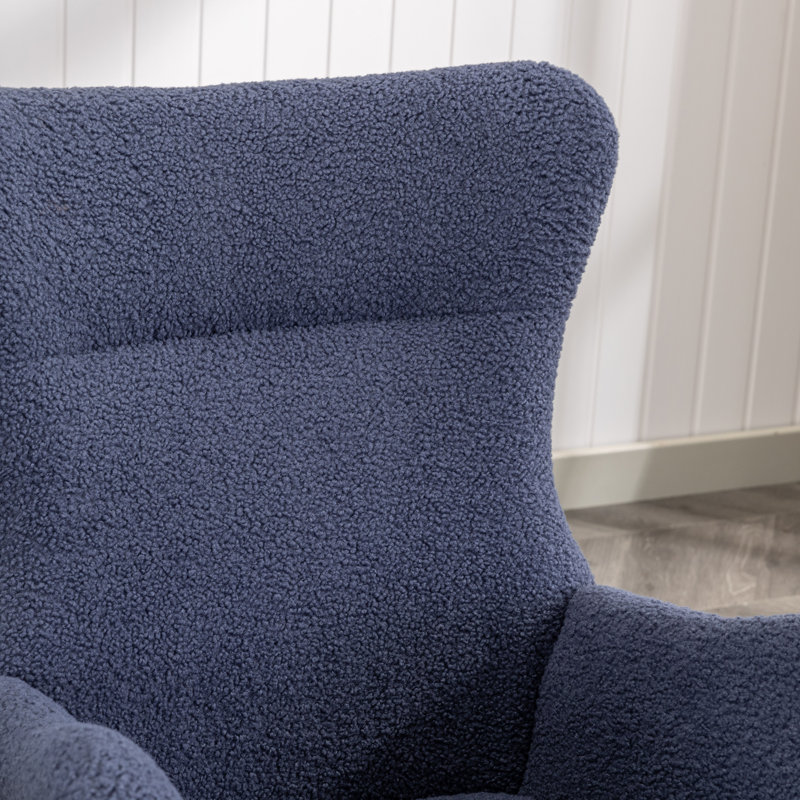 Chaise berçante en métal, Bleu marine