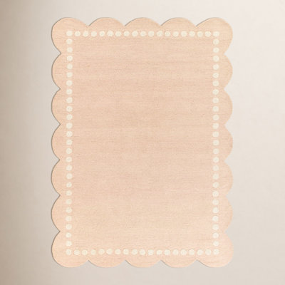 Alcona Hand Tufted Wool Solid Pink Area Rug
